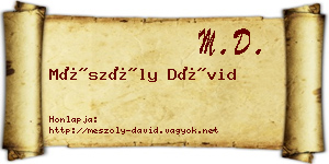 Mészöly Dávid névjegykártya